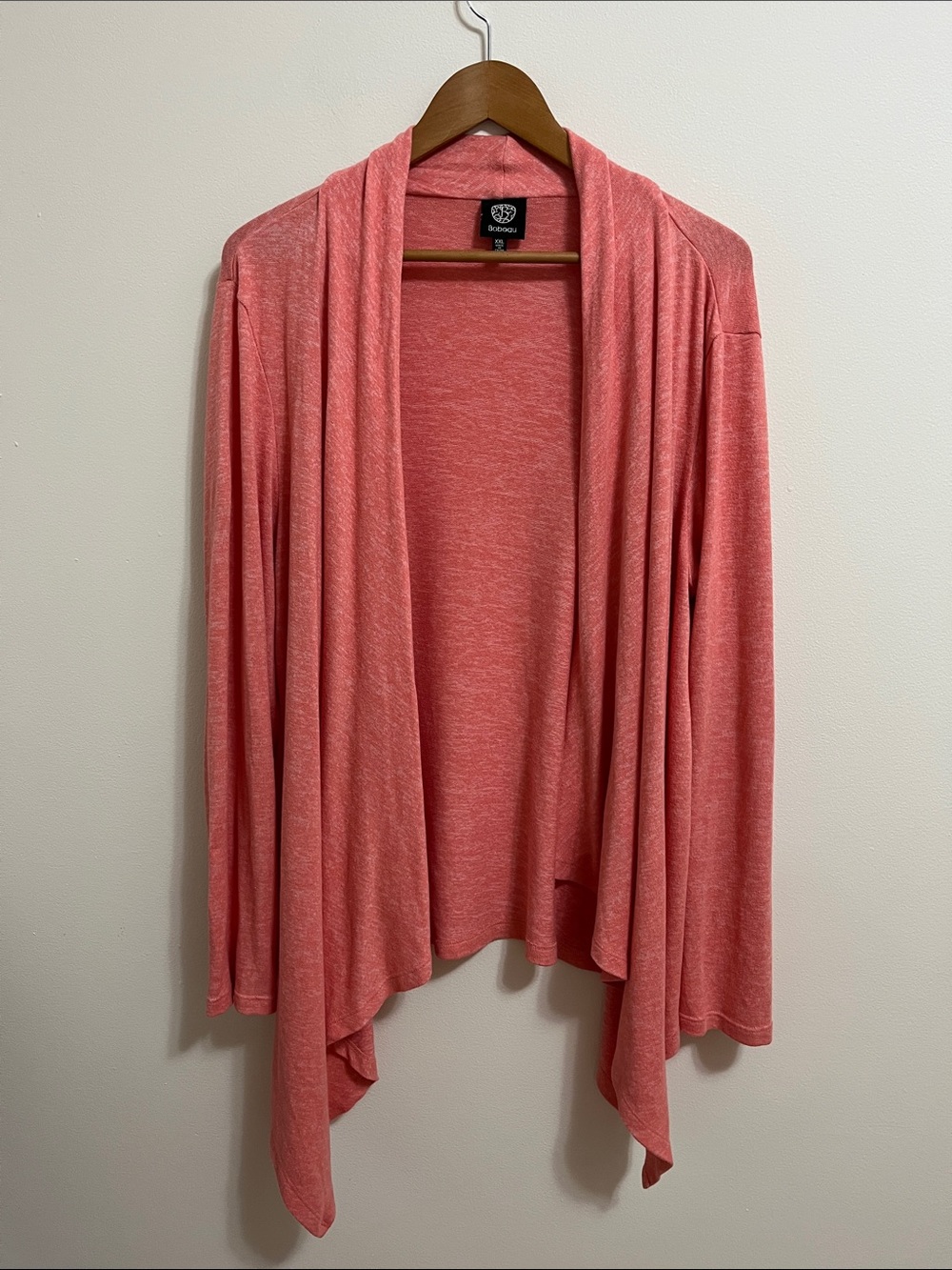 Bobeau Solid Lightweight Langenlook Cardigan Open Front Asymmetrical Flowy XXL - Picture 2 of 9